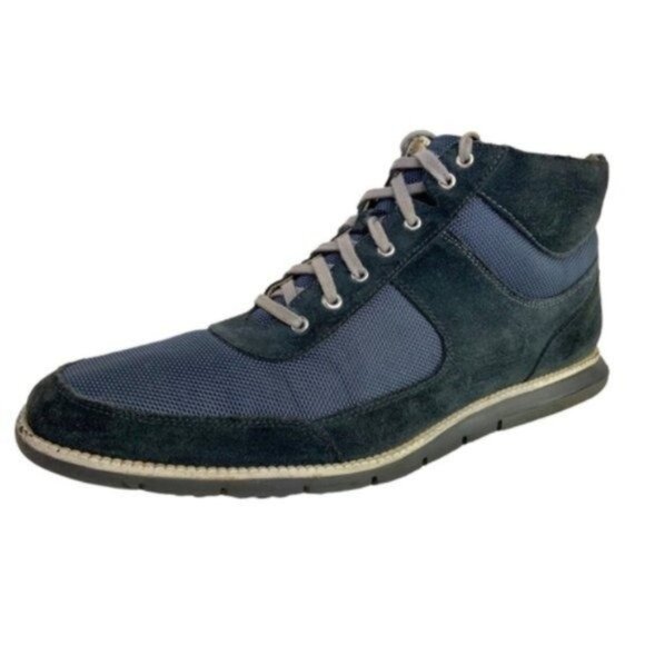 Cole Haan Grand OS Suede Canvas High Top Sneakers - Picture 1 of 9
